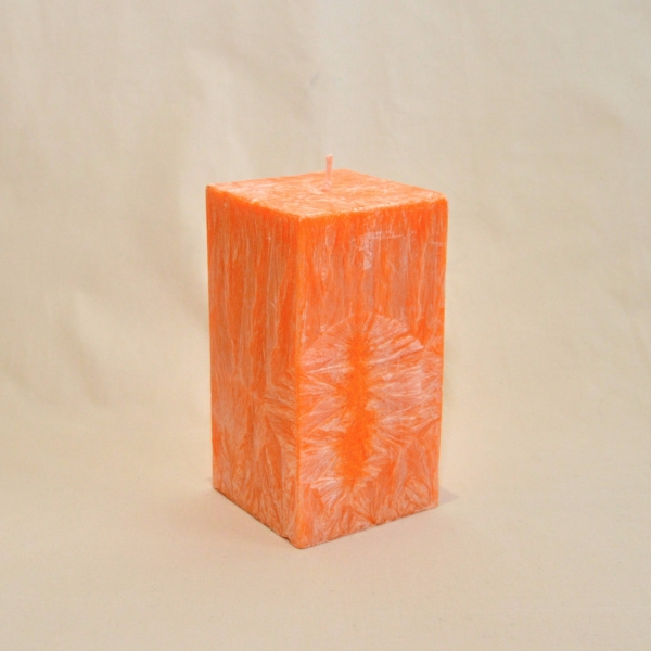 Svíčka: Kvádr 7,5x7,5x15 - Pomeranč